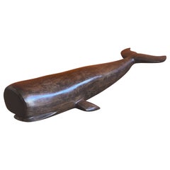 Hand Carved Rosewood Sperm Whale Sculpture
