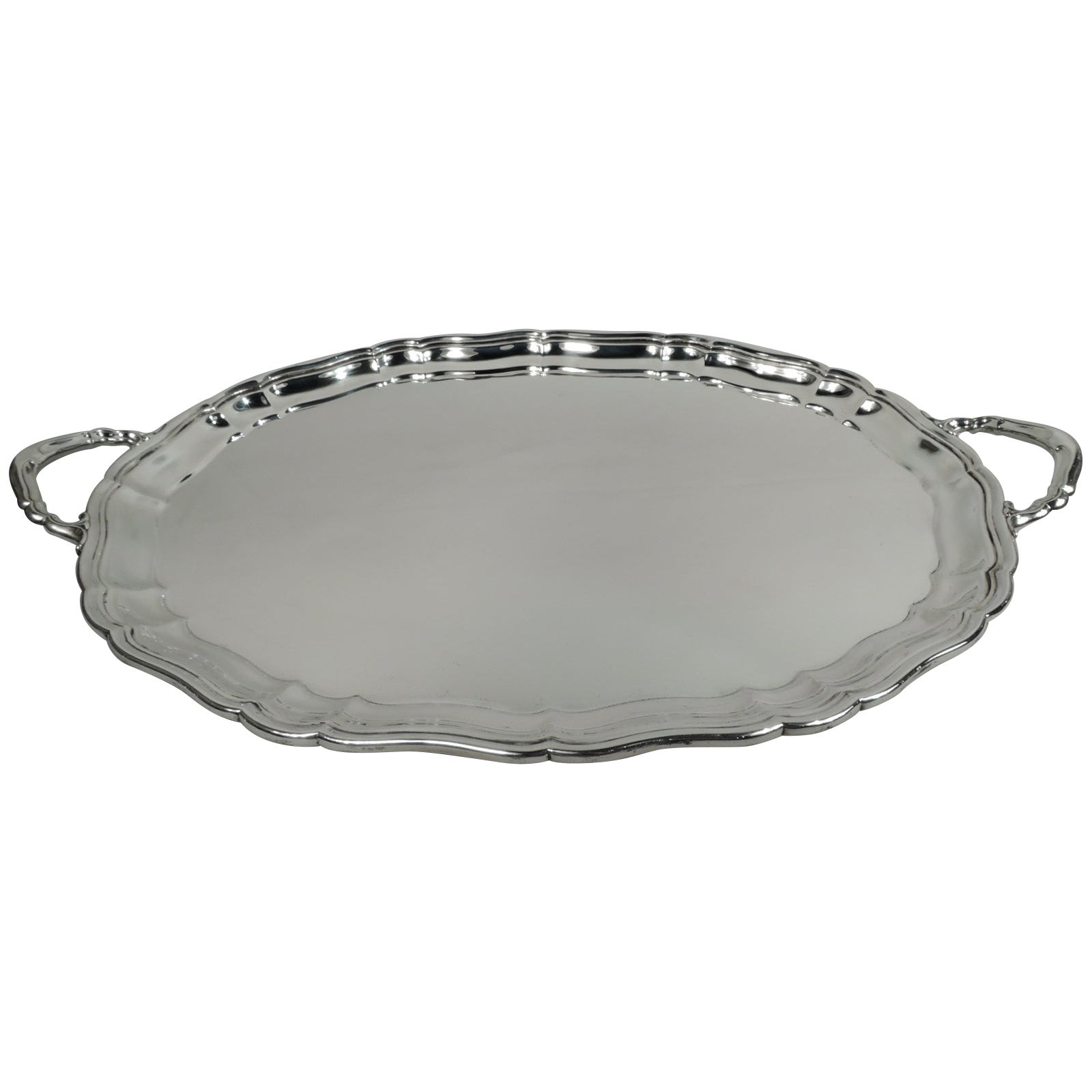 Large and Old-Fashioned Sterling Silver Tea Tray by Cartier For Sale