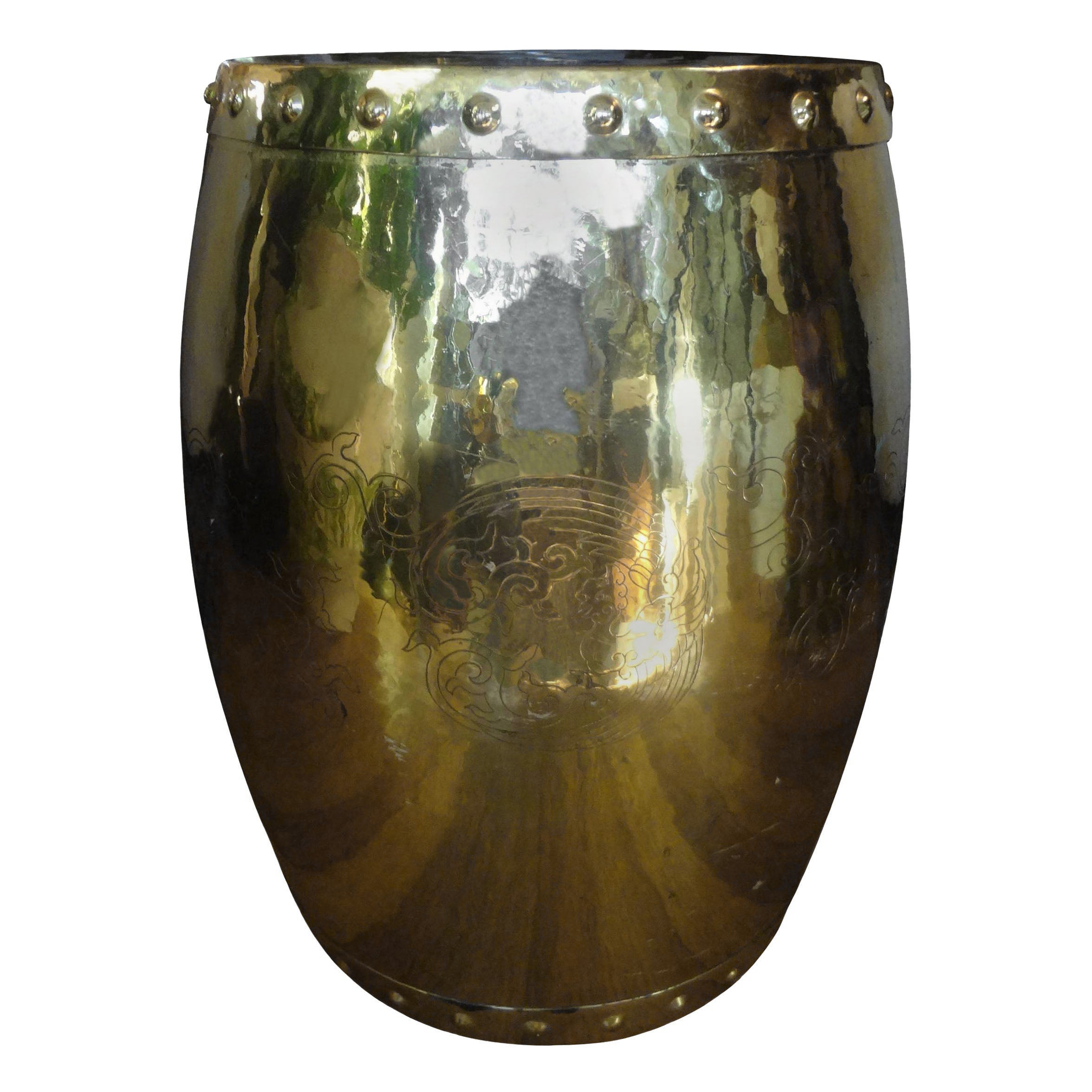 Asian Modern Brass Table or Garden Seat