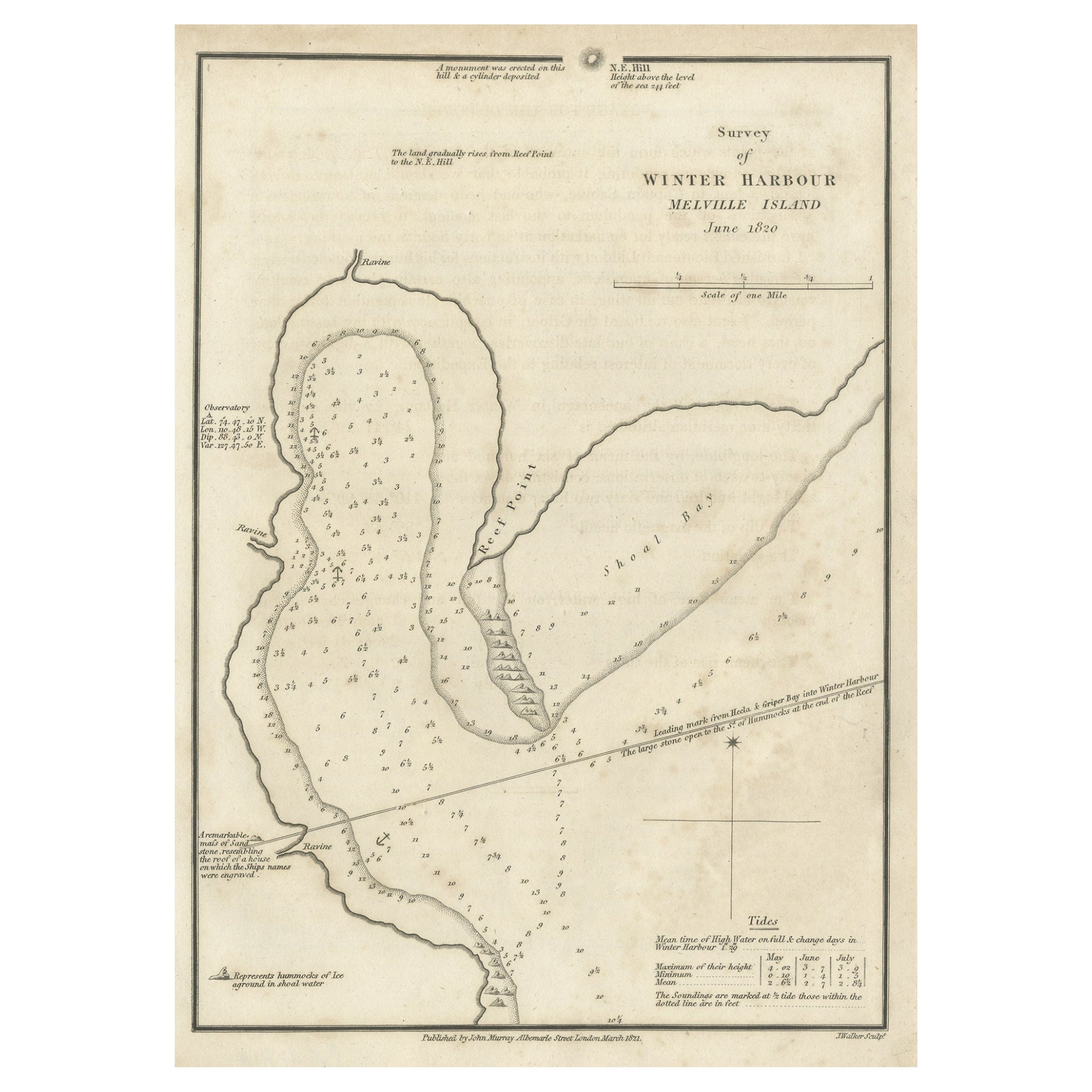 Map of Winter Harbour on Melville Island, Australia by Parry's Expedition, 1821 For Sale