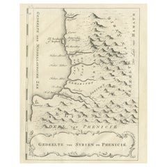 Ancienne carte néerlandaise représentant une partie de la Syrie et de la Phoenicie, 1773