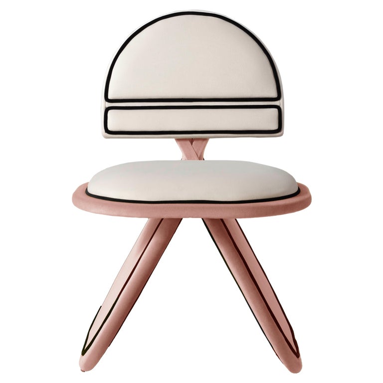 Chair Armchair Velvet Nude Dovain Studio Design Sergio Prieto Deco Upholstered For Sale
