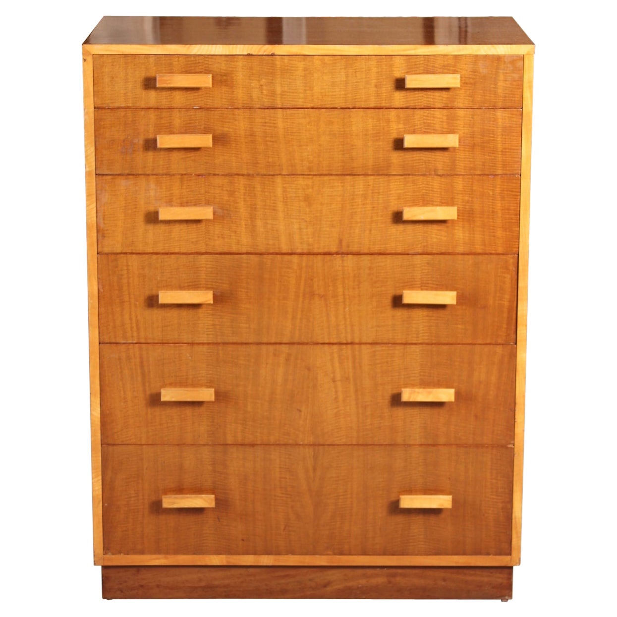 Mid-Century Walnut Chest of 6 Drawers by Alfred COX, England, Circa 1960s