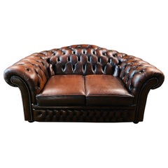 Original Chesterfield 2 Two-Seater Leather Sofa Brown by Centurion