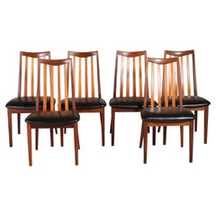 Vintage Set of 6 Mid-Century G-Plan Fresco Afromosia Dining Chairs