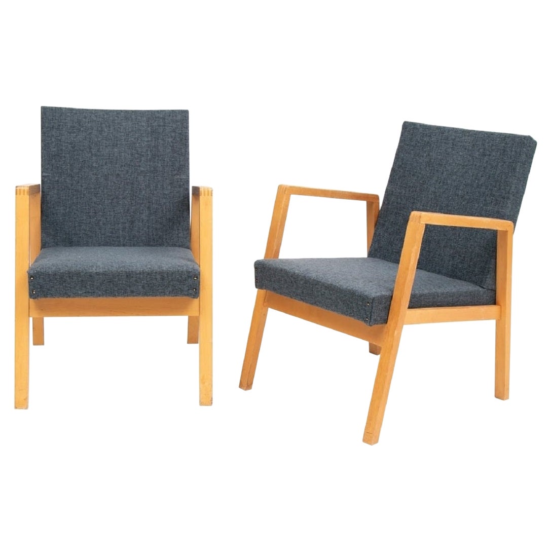 Pair of Vintage Upholstered Hallway Chairs 54/404 by Alvar Aalto, Circa 1950s For Sale