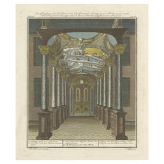 Antique Print of the Interior of the Governor General's Home on Java (Indonesia), 1739
