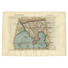 Carta geografica antica colorata a mano dell'India, dello Sri Lanka e delle Maldive, 1599 ca.
