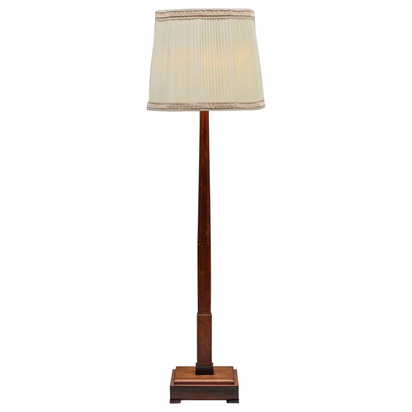 Scandinavian Modern Floor Lamp with Wooden Base, Sweden, 1960's