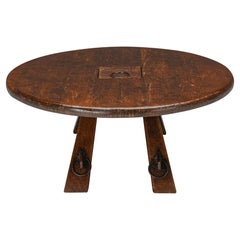 Used Round Rustic Coffee Table with Ring IV, Wabi-Sabi, 1960's