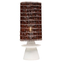 Rope & Plaster Table Lamp, Brutalist, Organic Modern, Hand-Woven, 1970's