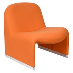Giancarlo Piretti Mid-Century Orange "Alky" Italian Armchair for Castelli, 1970s