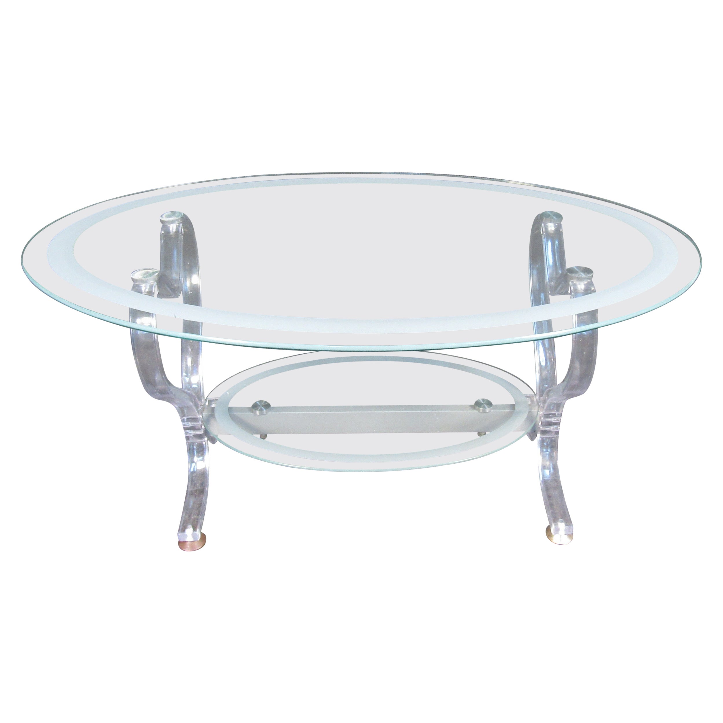 Glass and Lucite Coffee Table