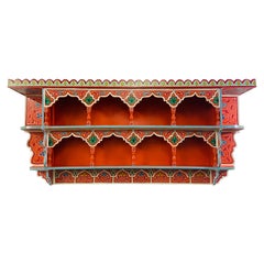 Retro Moroccan Hand Painted Wall Shelf or Spice Rack