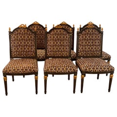 Set 6 Hollywood Regency French Style Side Chairs