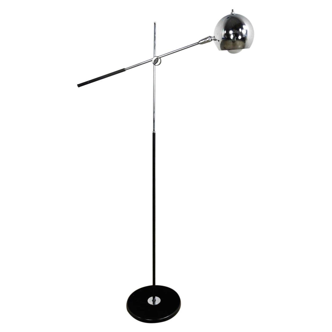 MCM Orbital Chrome Ball Adjustable Floor Lamp Attributed to Robert Sonneman 