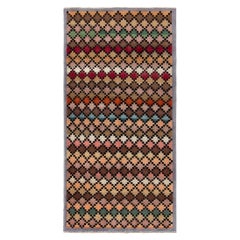 Alfombra Deco Vintage de los años 60 con diseño geométrico multicolor by Rug & Kilim