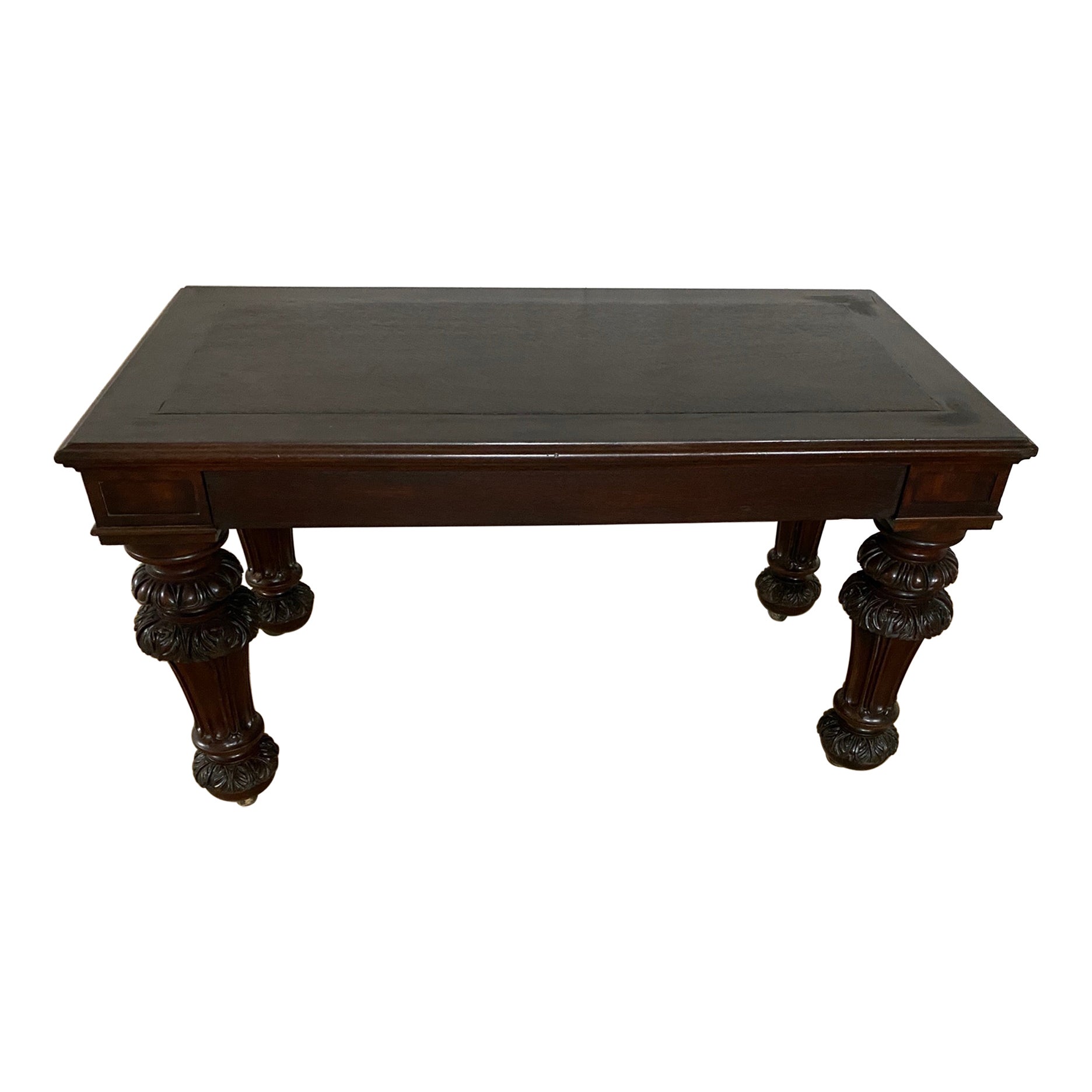 Tudor Revival Style Carved Coffee Table For Sale