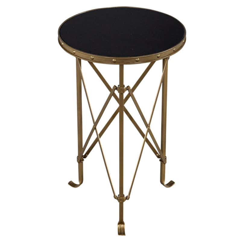 Table D appoint Gu ridon Simple De Style Jansen En Laiton Et Plateau En table-d-appoint-gu-ridon-simple-de-style-jansen-en-laiton-et-plateau-en