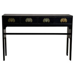 Black Lacquer 4 Drawer Side Table