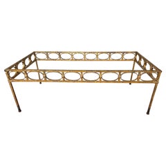 Retro Stunning Midcentury Modern Gilt Wrought Iron Coffee Table Base by Ferro Art 1950