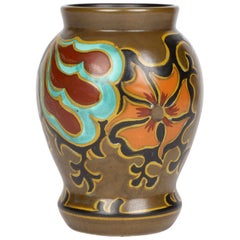 Plateelbakkerij Zuid-Holland 'PZH' Dutch Gouda Art Deco Silvia Pattern Vase