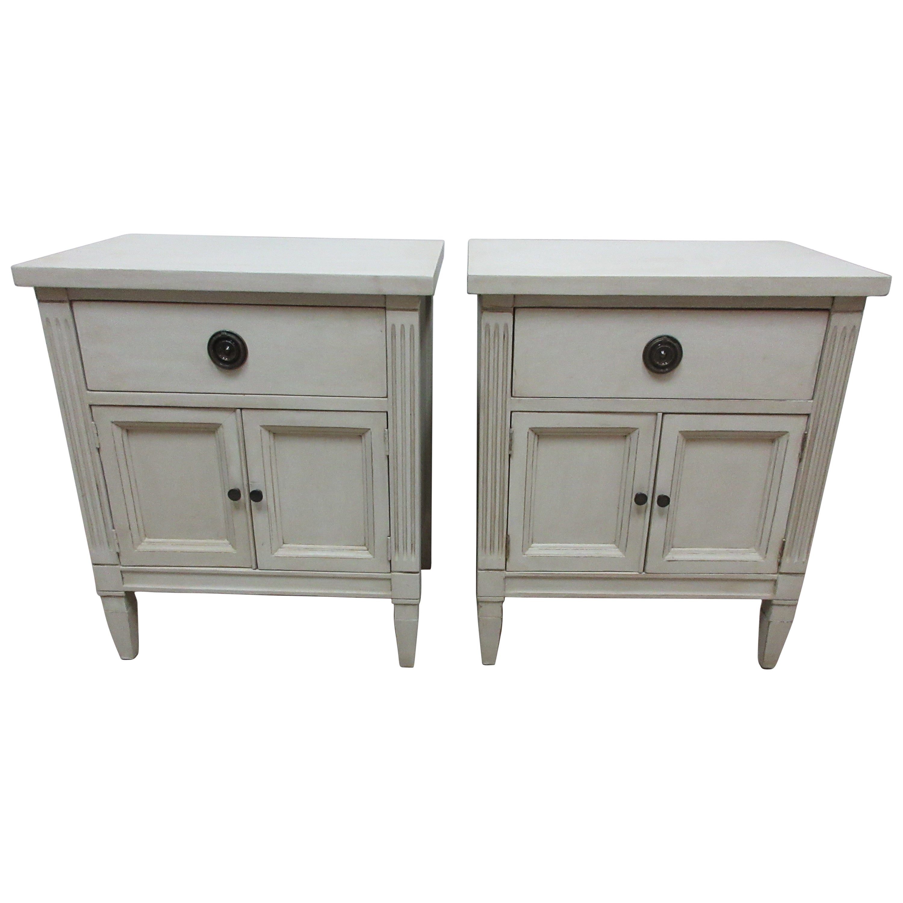 Gustavian Style Black Nightstands at 1stDibs
