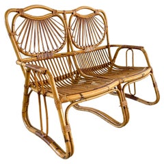 Retro Italian Bamboo Settee