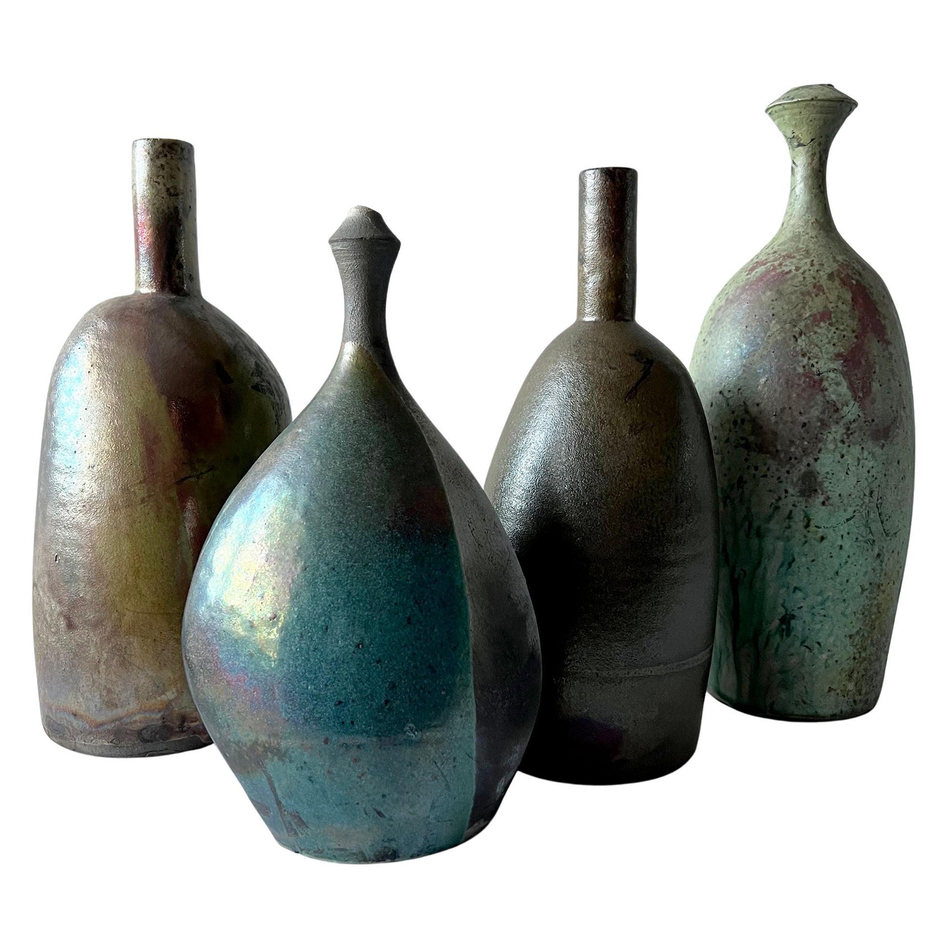 Tom Tomas Collins California Studio Stoneware Pottery Bottle Vase Collection