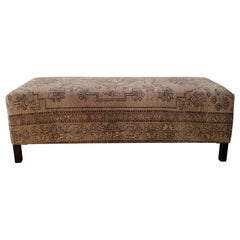 Custom Made Antique Turkish Rug Cocktail Ottoman