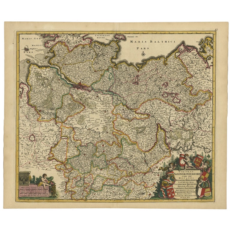 Large Map of Germany with Berlin, Bremen, Hamburg, Osnabruck and