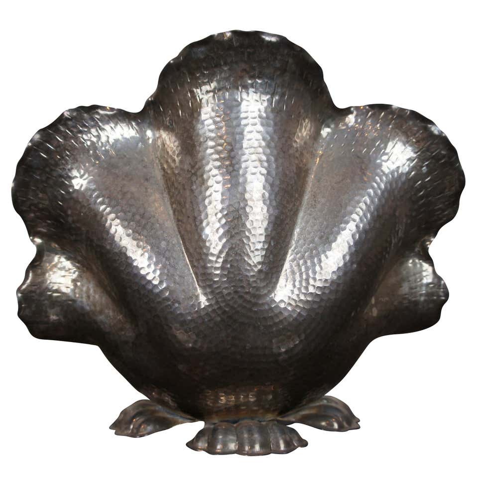 Arthur Court Extra Large Metal Clam Shell For Sale at 1stDibs