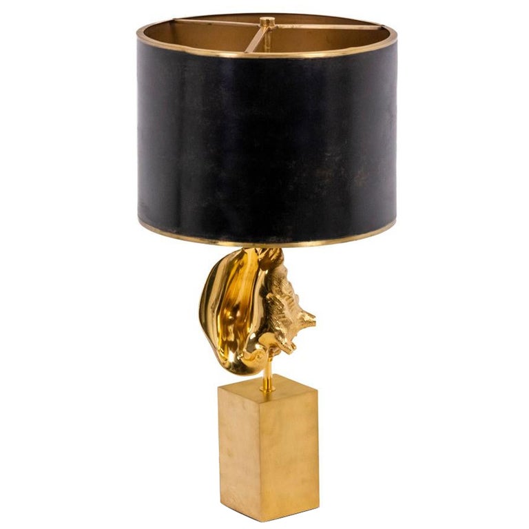 Maison Charles, Lamp “Strombus” in Bronze and Brass, 1970s For Sale