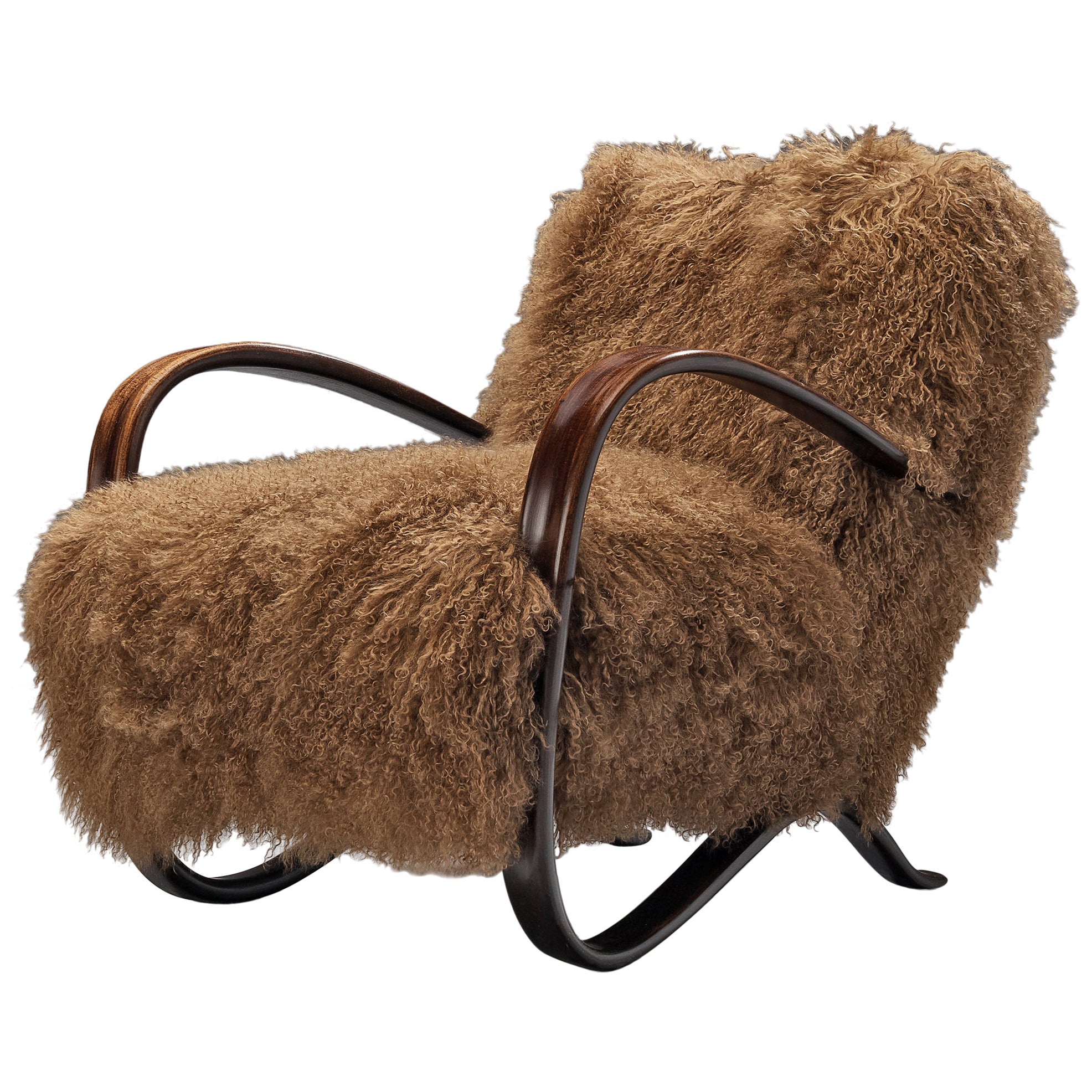 Jindřich Halabala Customizable Lounge Chairs in Tibetan Wool