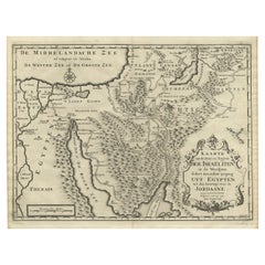 Antique Scarce Middle East and Arabia Map Showing The Exodus of the Israelites, 1725