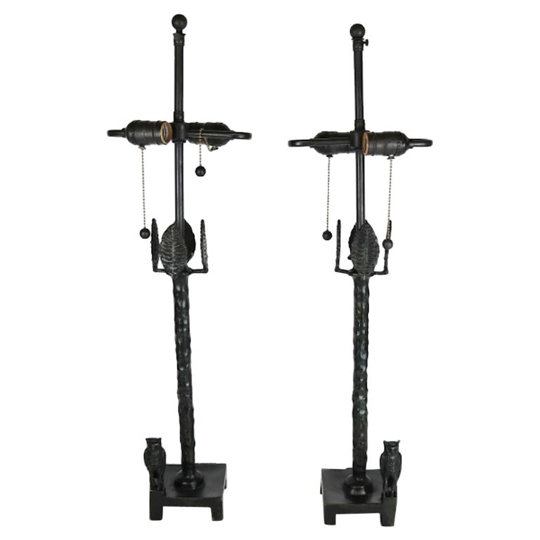 Giacometti-style table lamps, 20th century, offered by DRAKE