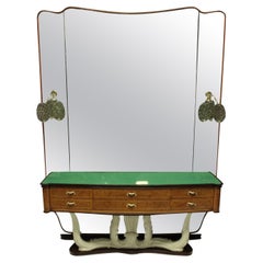 Stylish Italian Midcentury Hall Console with Mirror