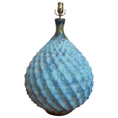 Midcentury, Glazed Pottery Artichoke Lamp