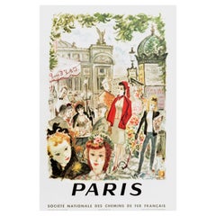 Original Vintage Poster Opera De Paris SNCF Rail Travel Cafe De La Paix Flowers