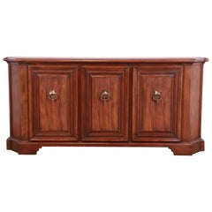 Baker Furniture French Regency Walnut Sideboard Credenza or Bar Cabinet