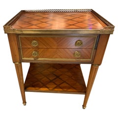 French Louis XVI-Style Occasional or Side Table with Geometric Marquetry Inlay