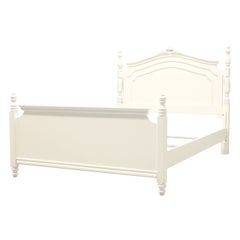 Vintage Traditional Style White Painted Full Size Low Post Bed - A