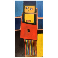 Hans Walter Sundberg, Sweden, Oil on Canvas, Abstract Portrait