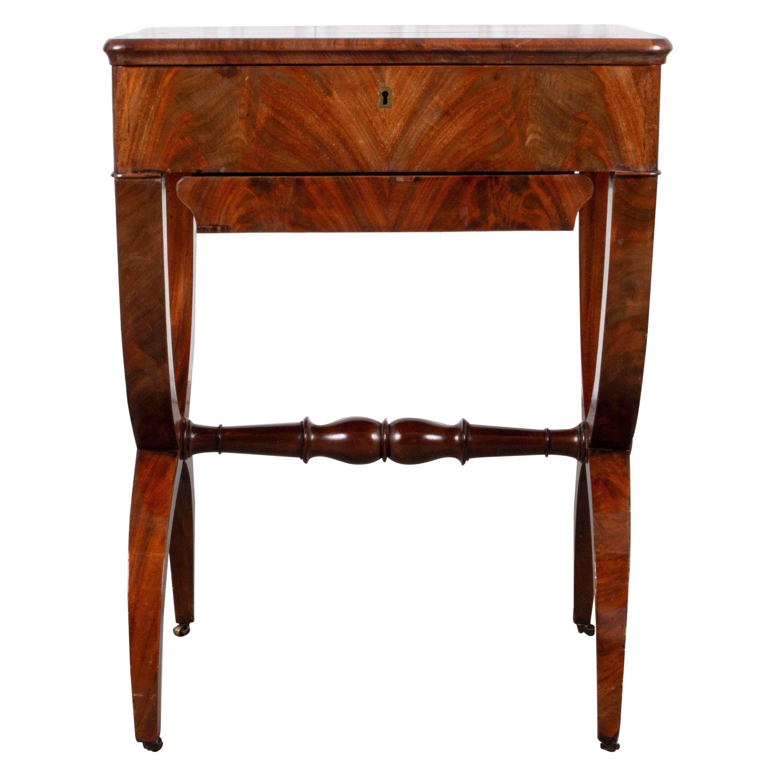 Regency Mahogany Work / Sewing Table For Sale