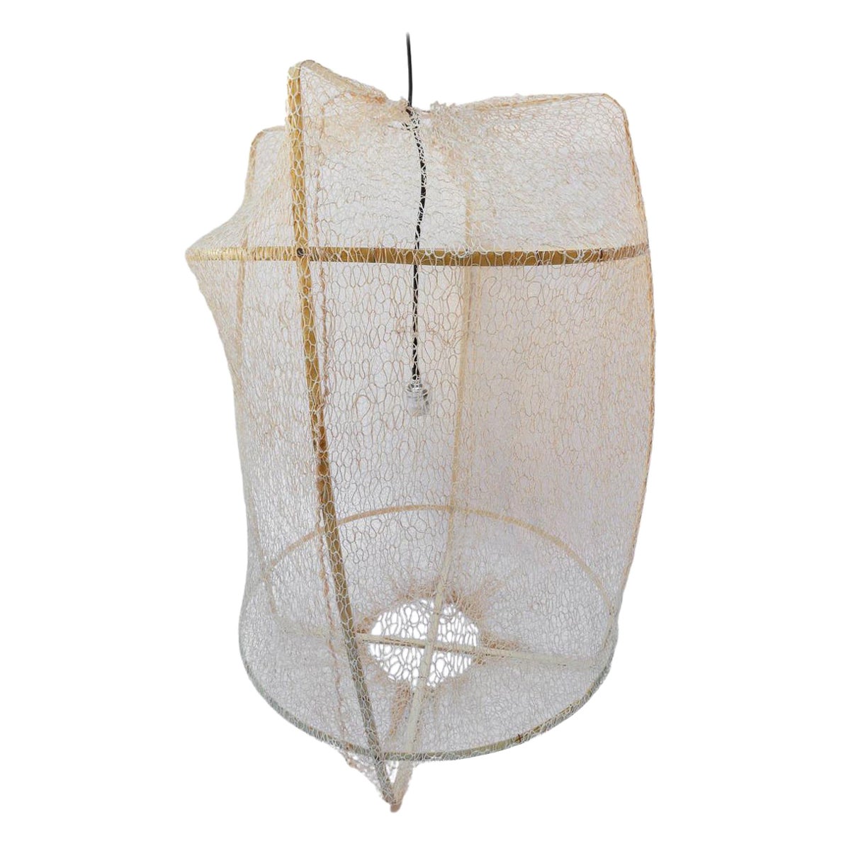 Z2 Blond Sisal Net Pendant Chandelier in Tea Dyed by Ay Illuminate