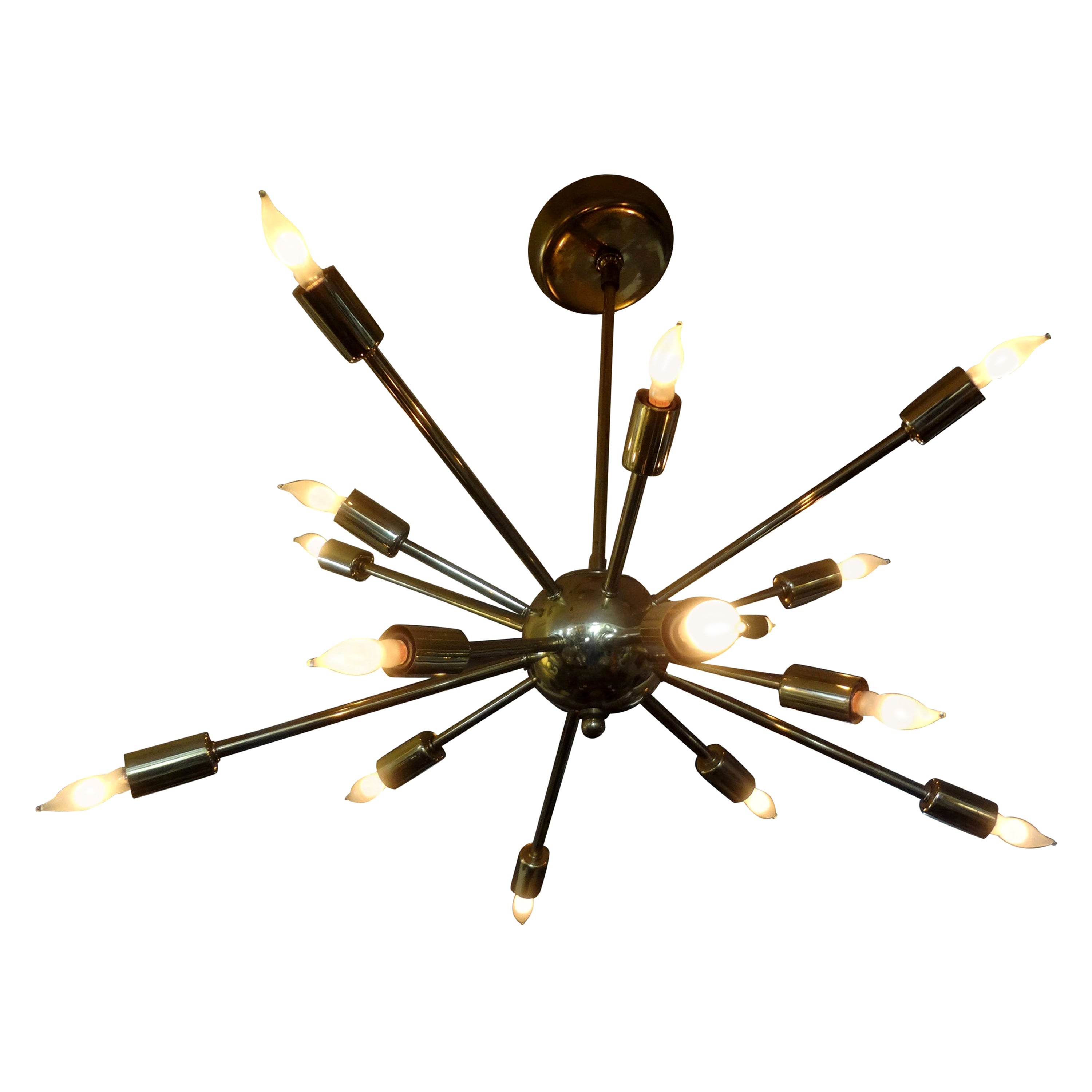 Classic Brass Sputnik Chandelier at 1stDibs