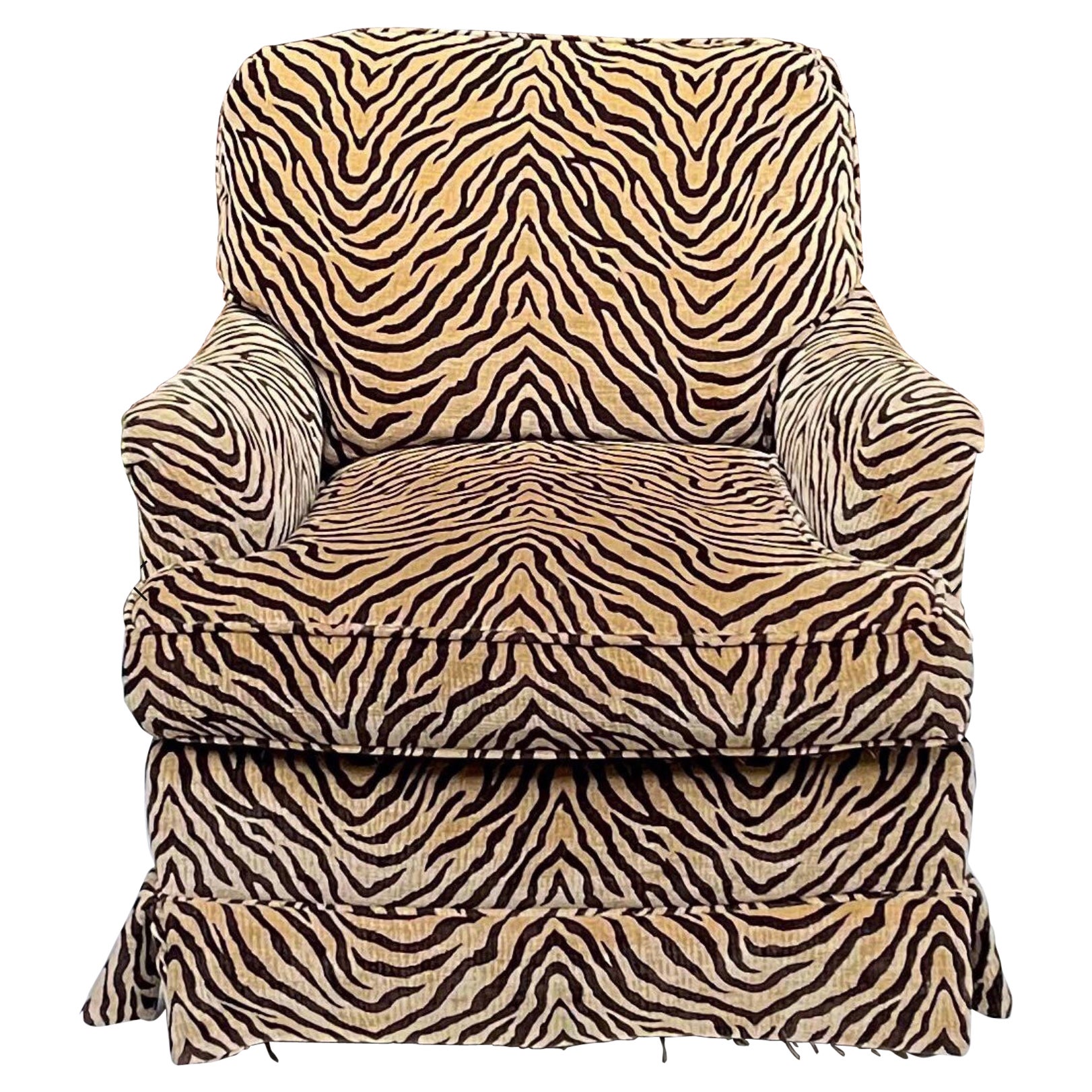 20th Century Highland House Club Chair in Tiger Fabric