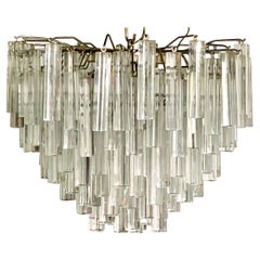 Mid-Century Modern Murano Trilobo Design Glass Chandelier by Venini
