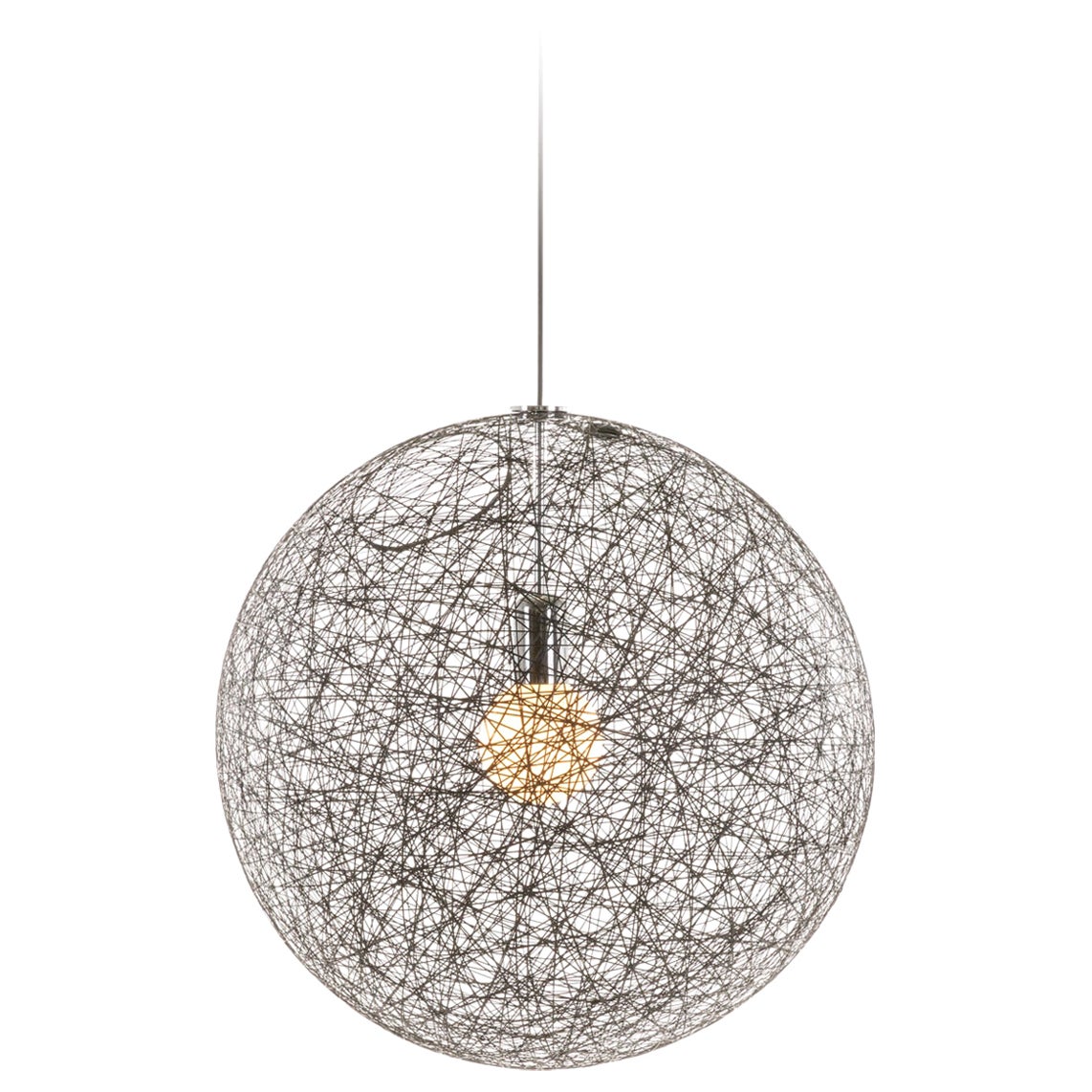 Grande lampe à suspension LED Moooi Random Light II en acier chromé noir en vente