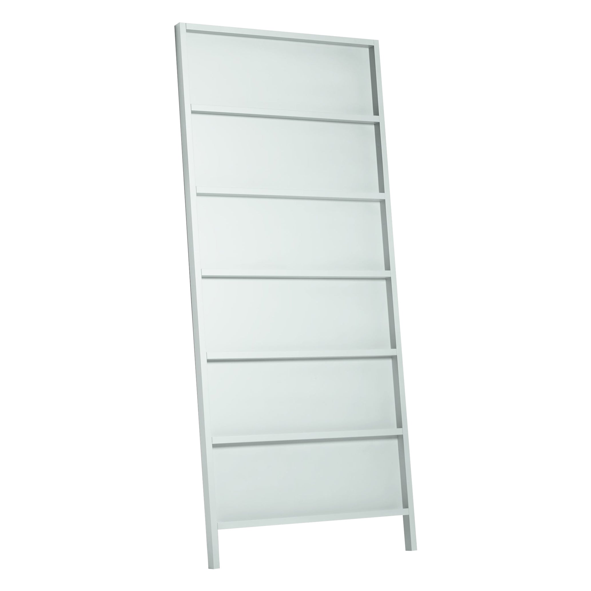 Moooi Oblique Big Cupboard/Wall Shelf in Light Grey Lacquered Beech For Sale
